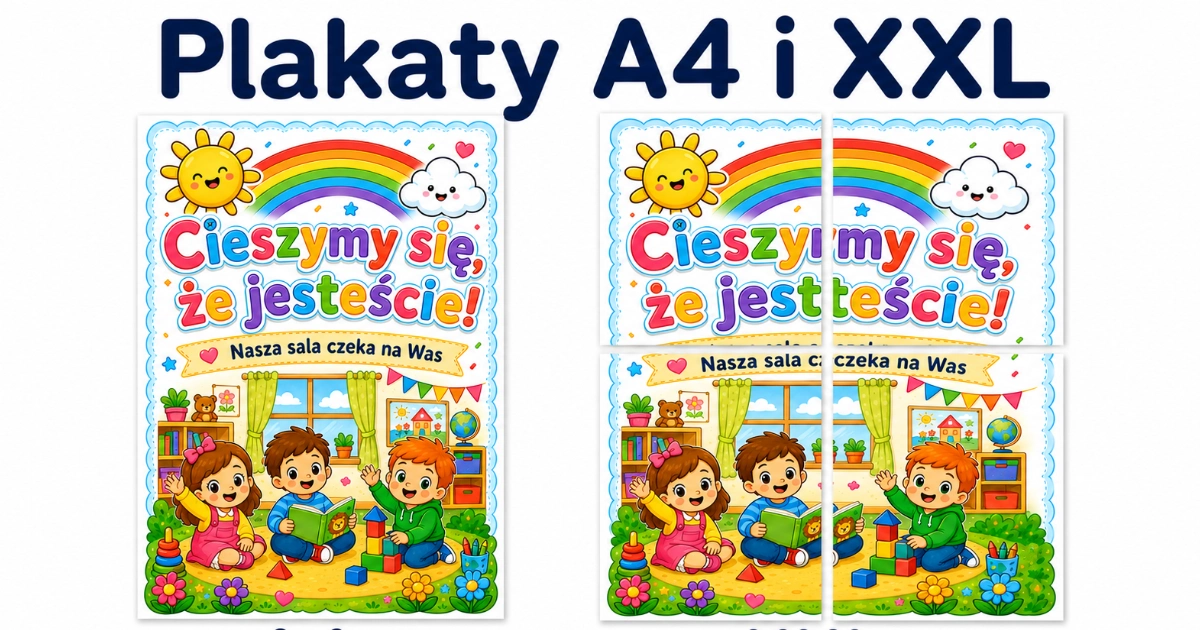 Plakat A4 i XXL „Cieszymy się, że jesteście!” Plakat A4 i XXL do druku: Cieszymy się, że jesteście! 38