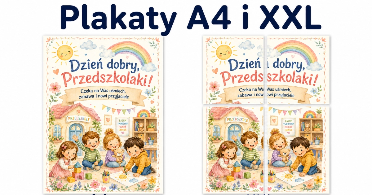 Plakat A4 i XXL „Dzień dobry, Przedszkolaki!” Plakat A4 i XXL do druku: Dzień dobry, Przedszkolaki! 38