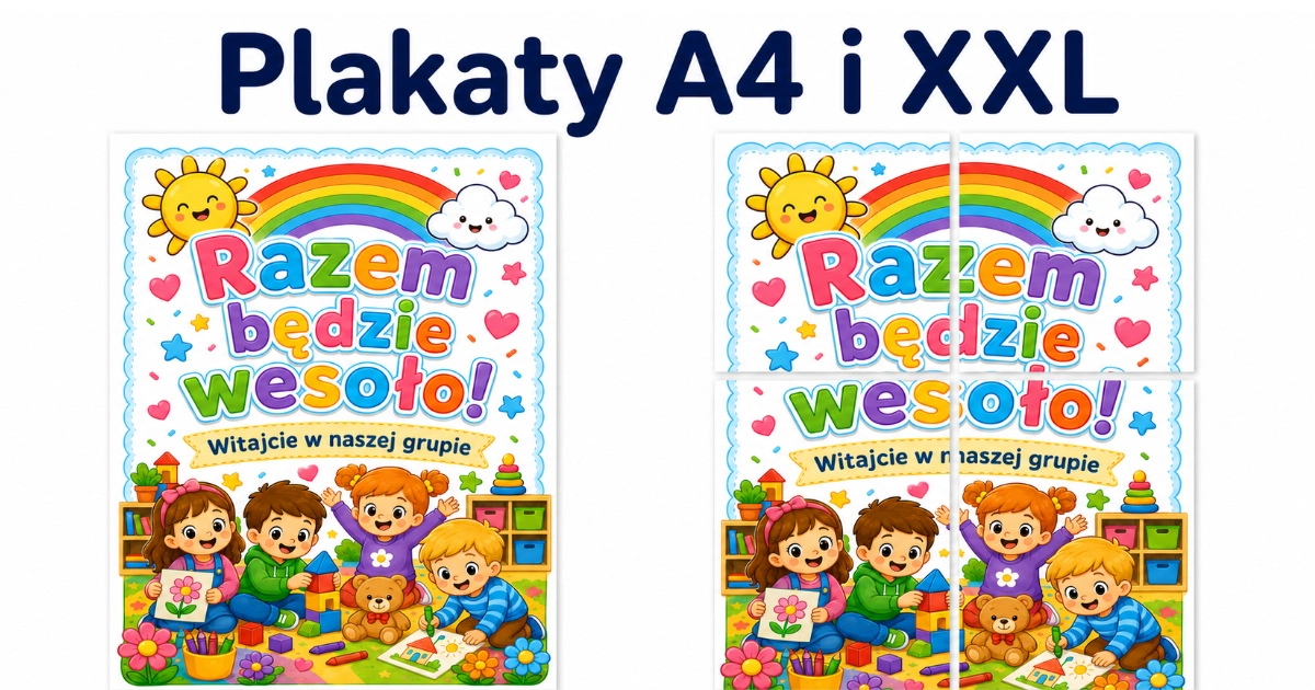 Plakat A4 i XXL „Razem będzie wesoło!” Plakat A4 i XXL do druku: Razem będzie wesoło! 38