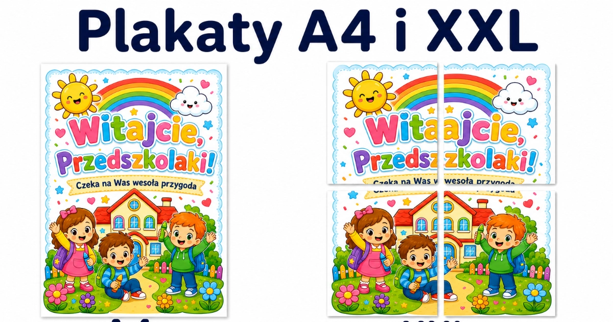 Plakat A4 i XXL „Witajcie, Przedszkolaki!” Plakat A4 i XXL do druku: Witajcie, Przedszkolaki! 38