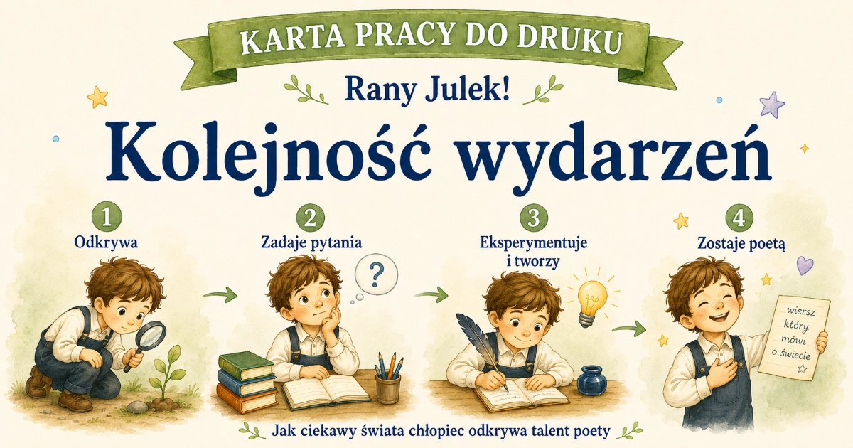 Karta pracy do lektury Rany Julek: Ułóż wydarzenia