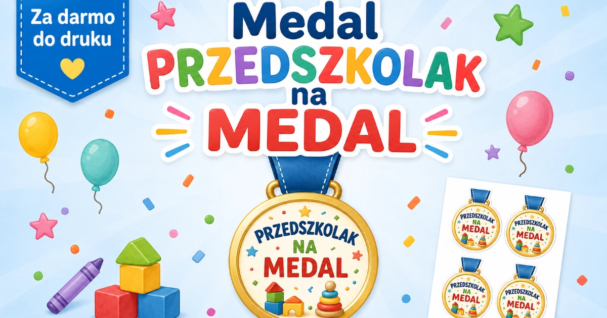 Medal Przedszkolak na medal do druku