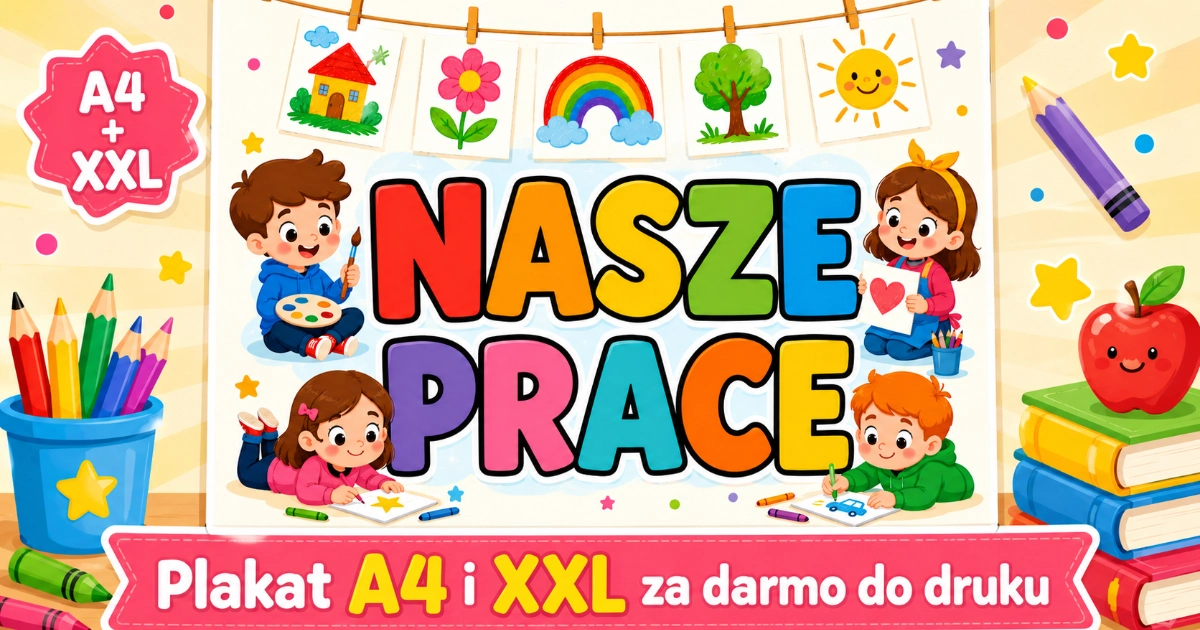 Plakat A4 i XXL do druku: „Nasze prace” z pracami