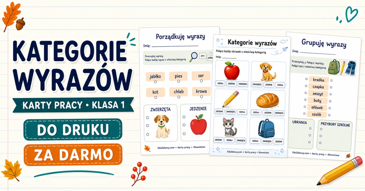 Karty pracy: Kategorie wyrazów