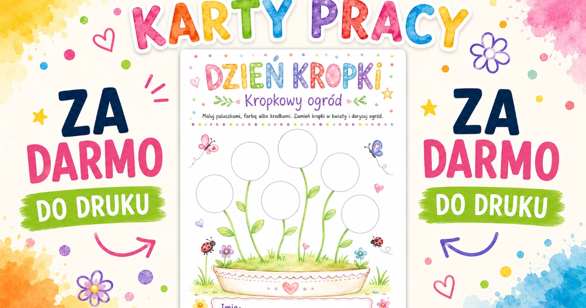 Kropkowy ogród – karta pracy na Dzień Kropki