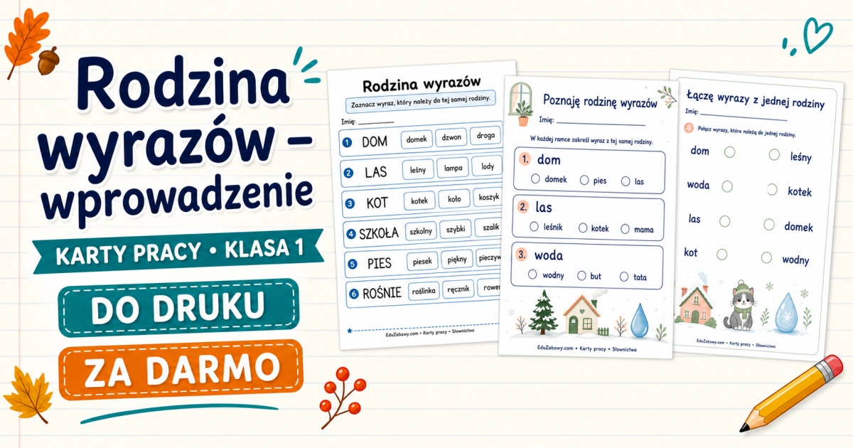 Karty pracy: Rodzina wyrazów – wprowadzenie