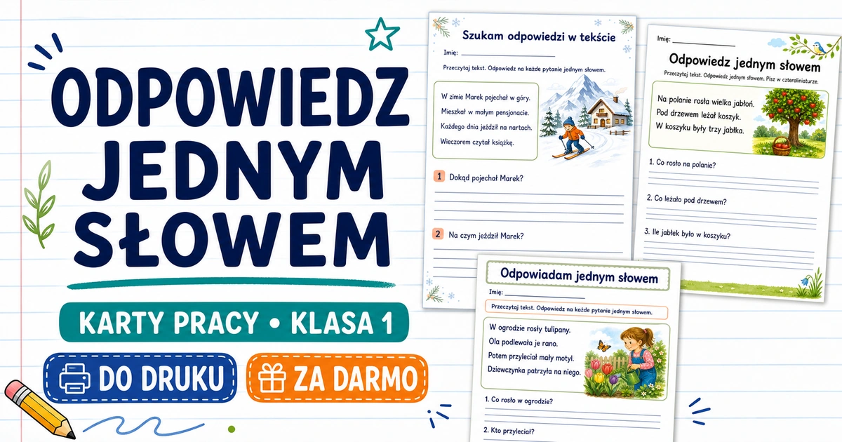 Karty pracy: Odpowiedz jednym słowem