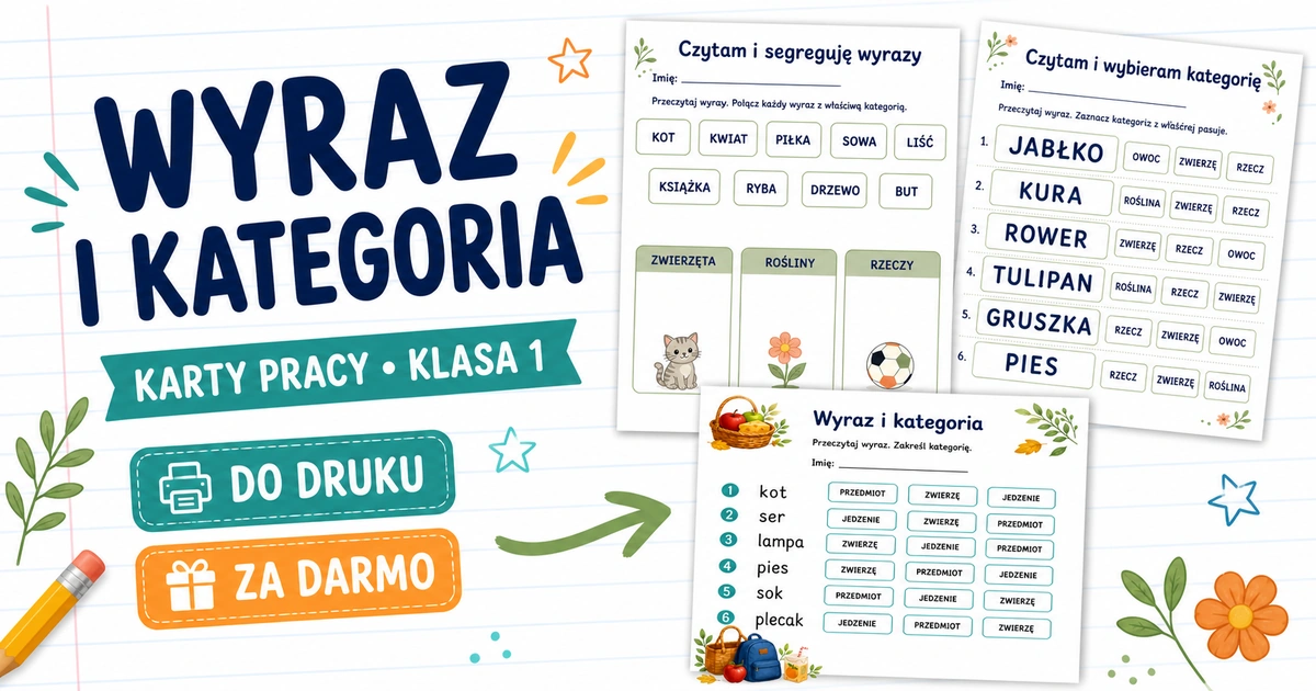 Karty pracy: Wyraz i kategoria