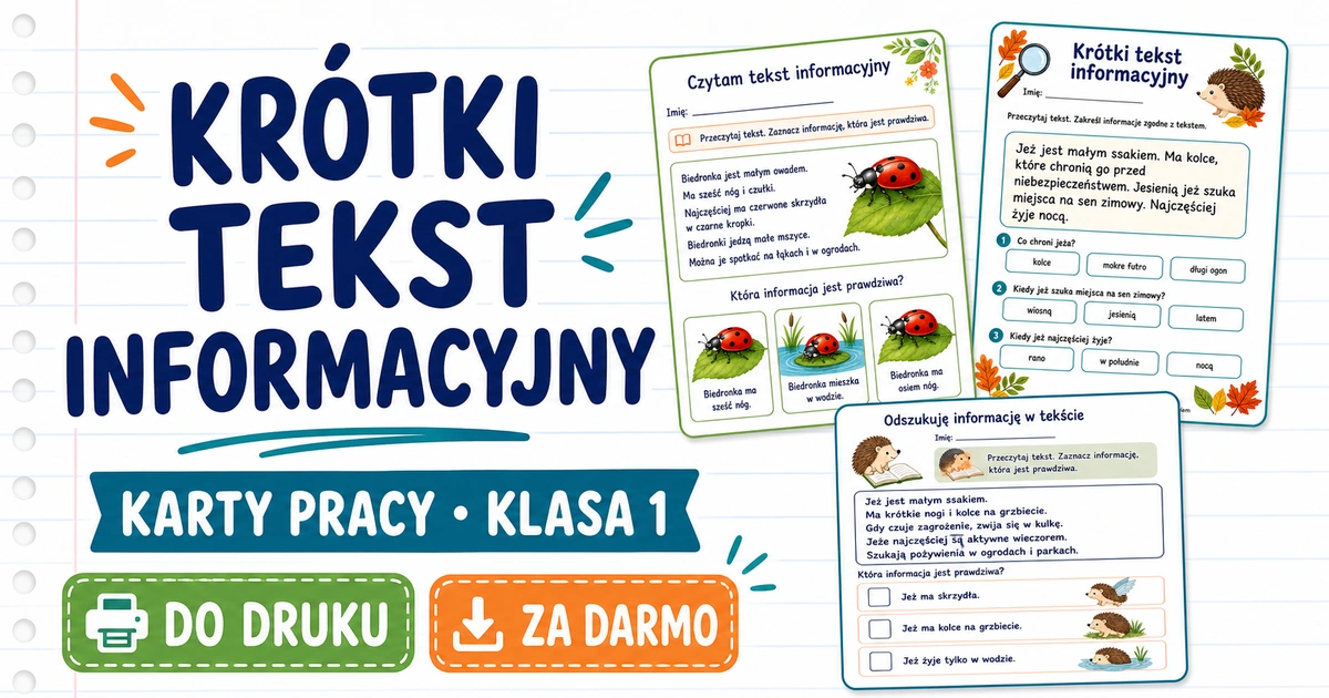 Karty pracy: Krótki tekst informacyjny