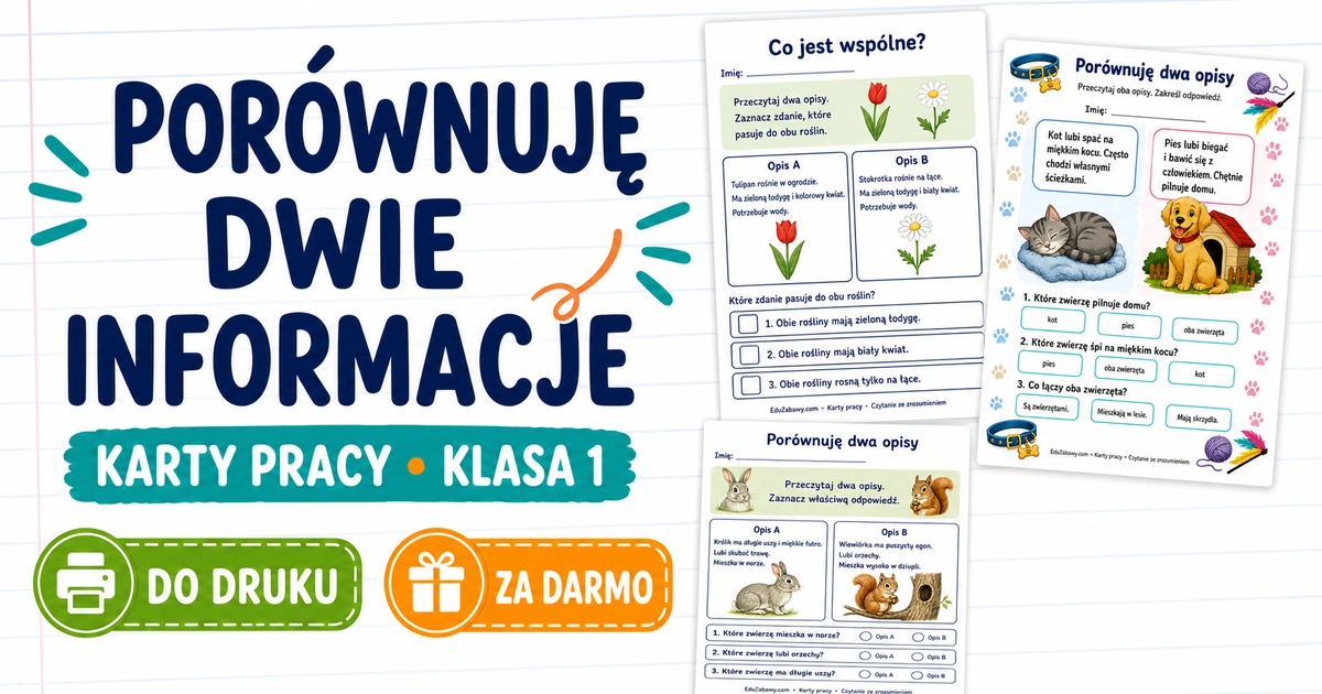 Karty pracy: Porównuję dwie informacje