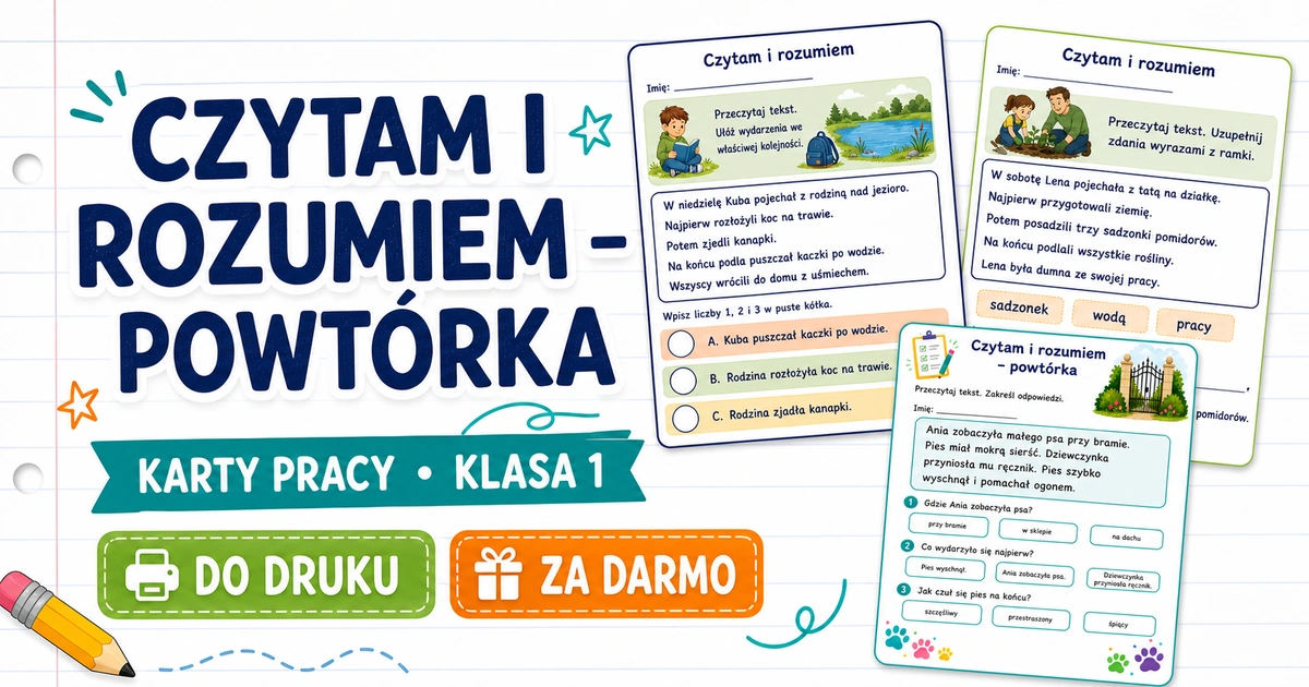 Karty pracy: Czytam i rozumiem – powtórka roczna