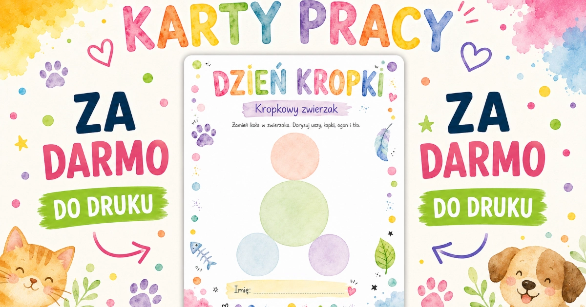 Kropkowy zwierzak – karta pracy na Dzień Kropki
