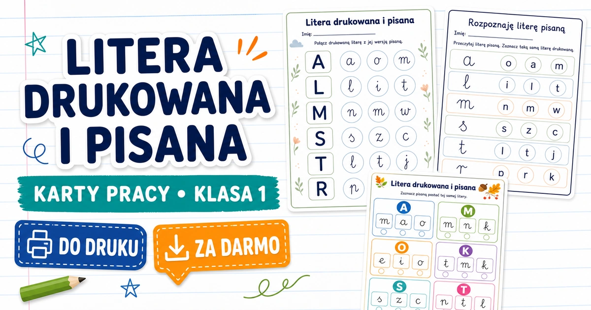 Karty pracy: Litera drukowana i pisana