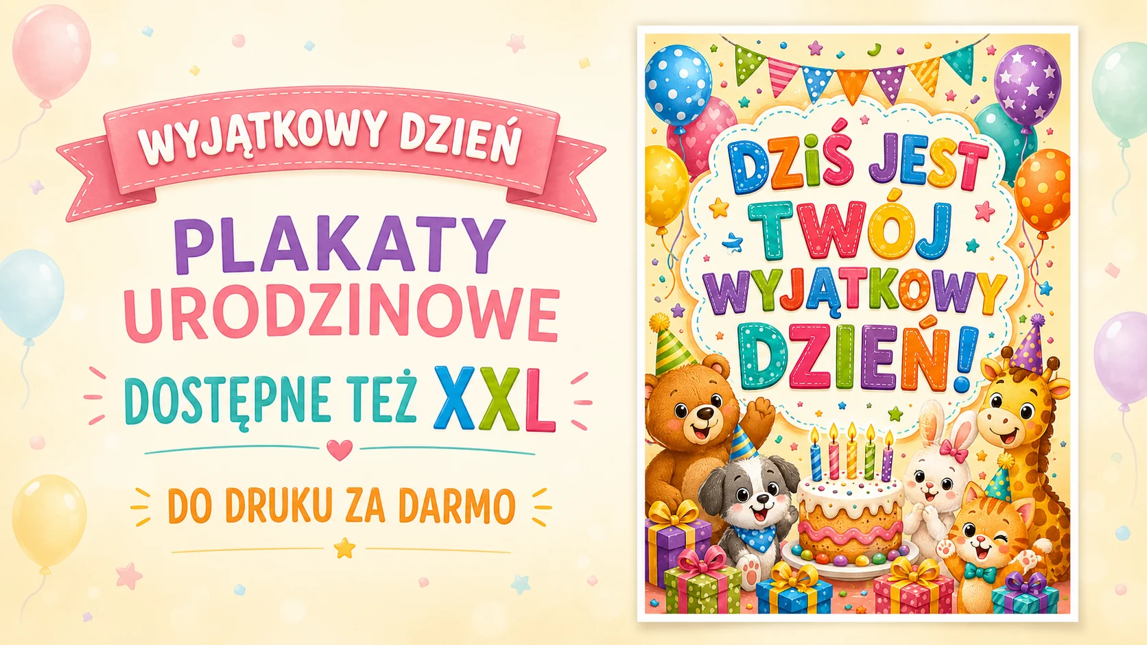 Plakat „Dziś jest Twój wyjątkowy dzień!” do druku
