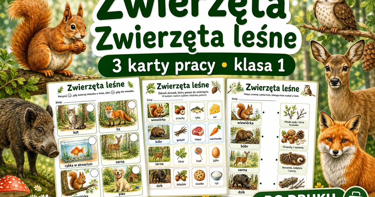 Karty pracy: Zwierzęta leśne