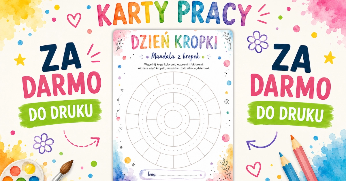 Mandala z kropek – karta pracy na Dzień Kropki