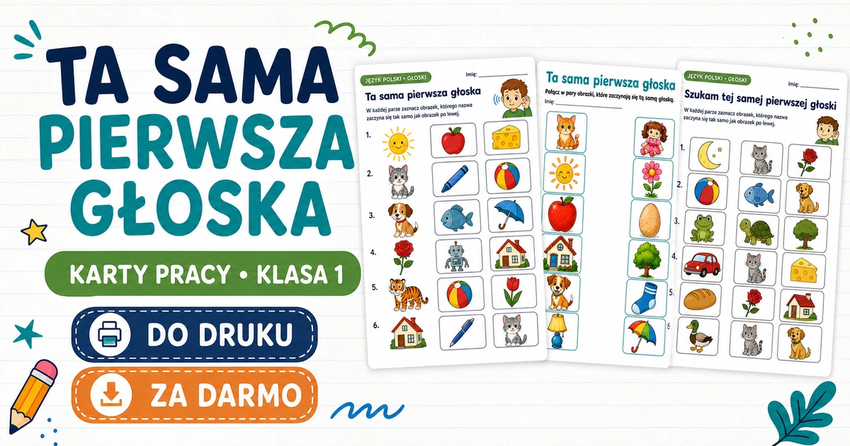 Karty pracy: Ta sama pierwsza głoska