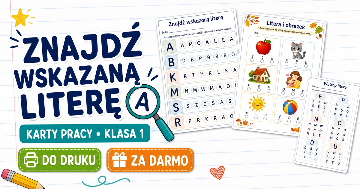 Karty pracy: Znajdź wskazaną literę