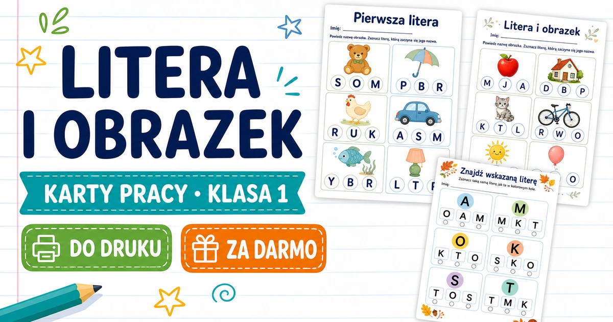 Karty pracy: Litera i obrazek