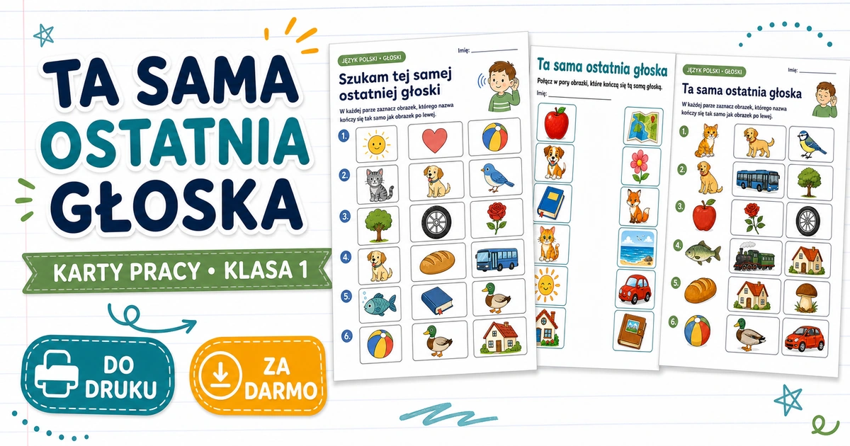 Karty pracy: Ta sama ostatnia głoska
