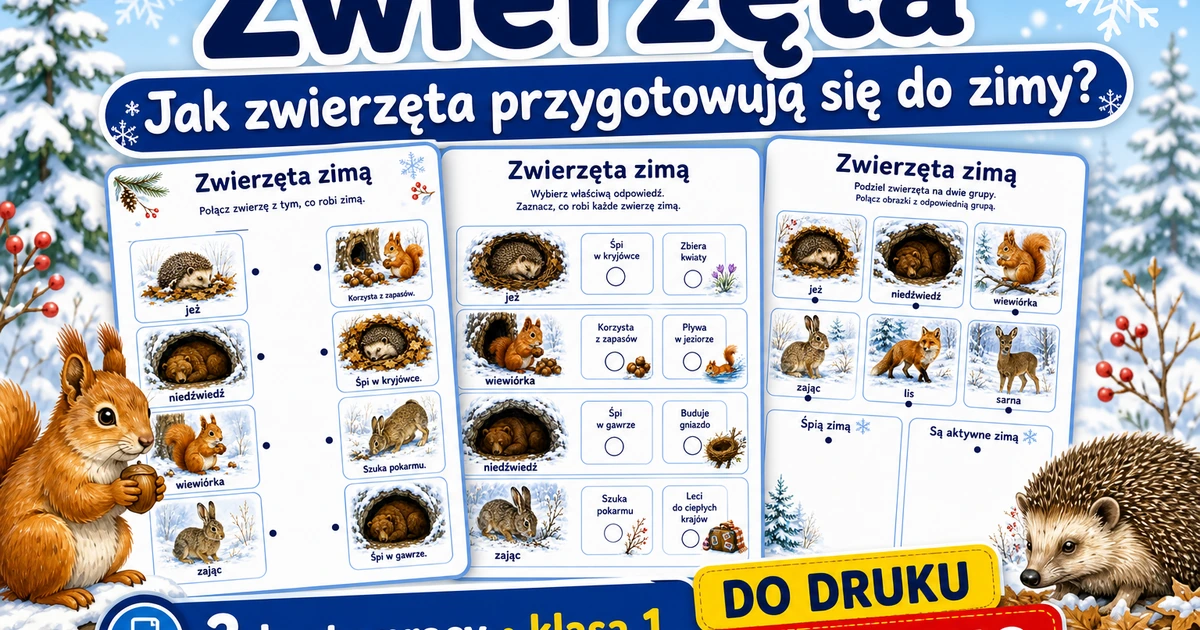 Karty pracy: Zwierzęta zimą
