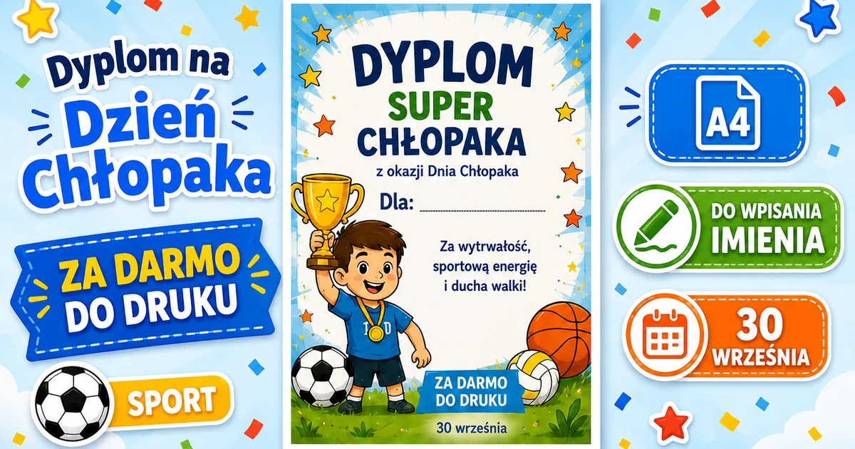 Sportowy dyplom Super Chłopaka 38