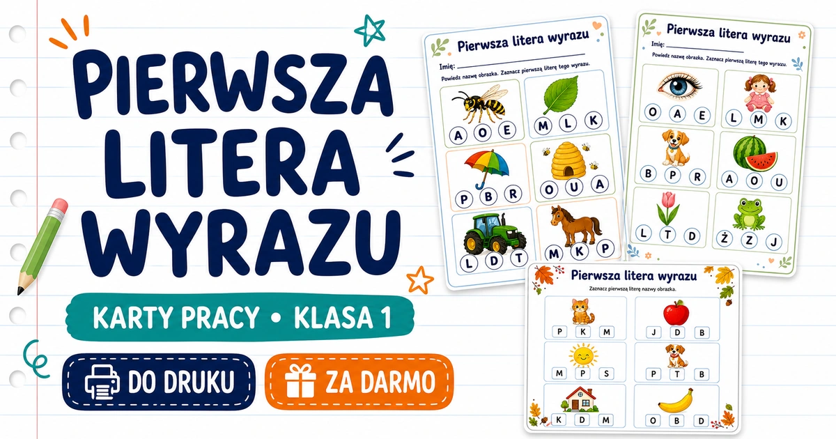 Karty pracy: Pierwsza litera wyrazu