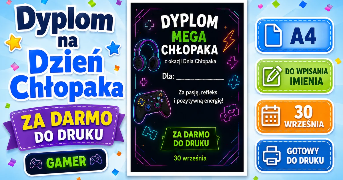 Dyplom Mega Chłopaka dla gracza