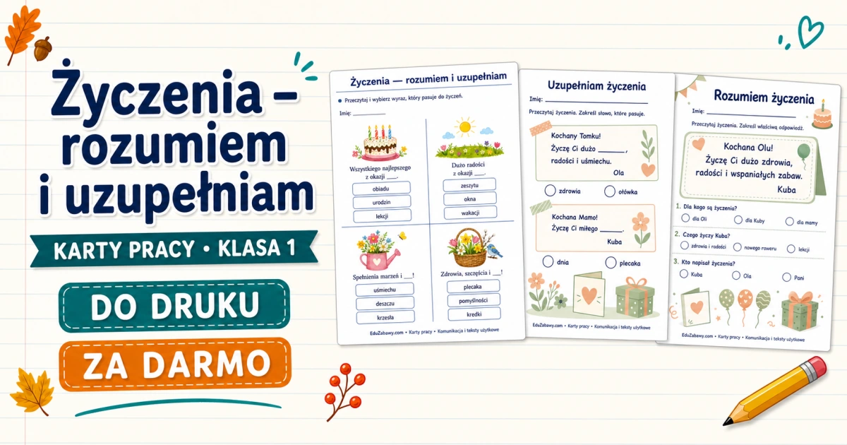 Życzenia – rozumiem i uzupełniam