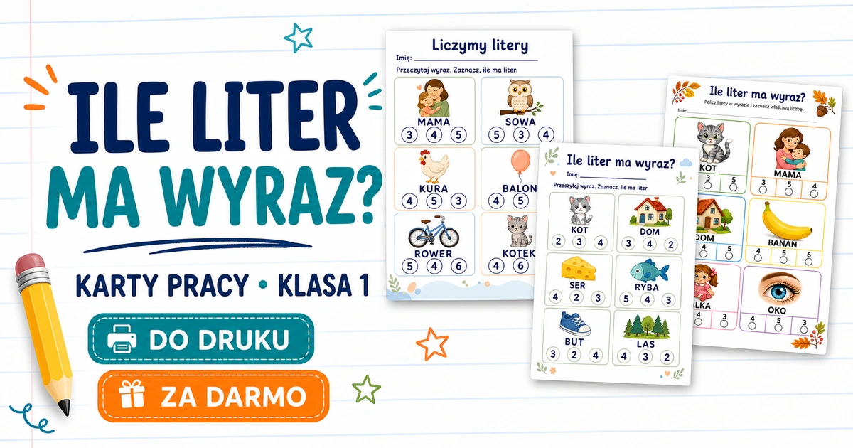 Karty pracy: Ile liter ma wyraz?