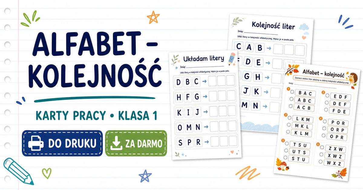 Karty pracy: Alfabet – kolejność