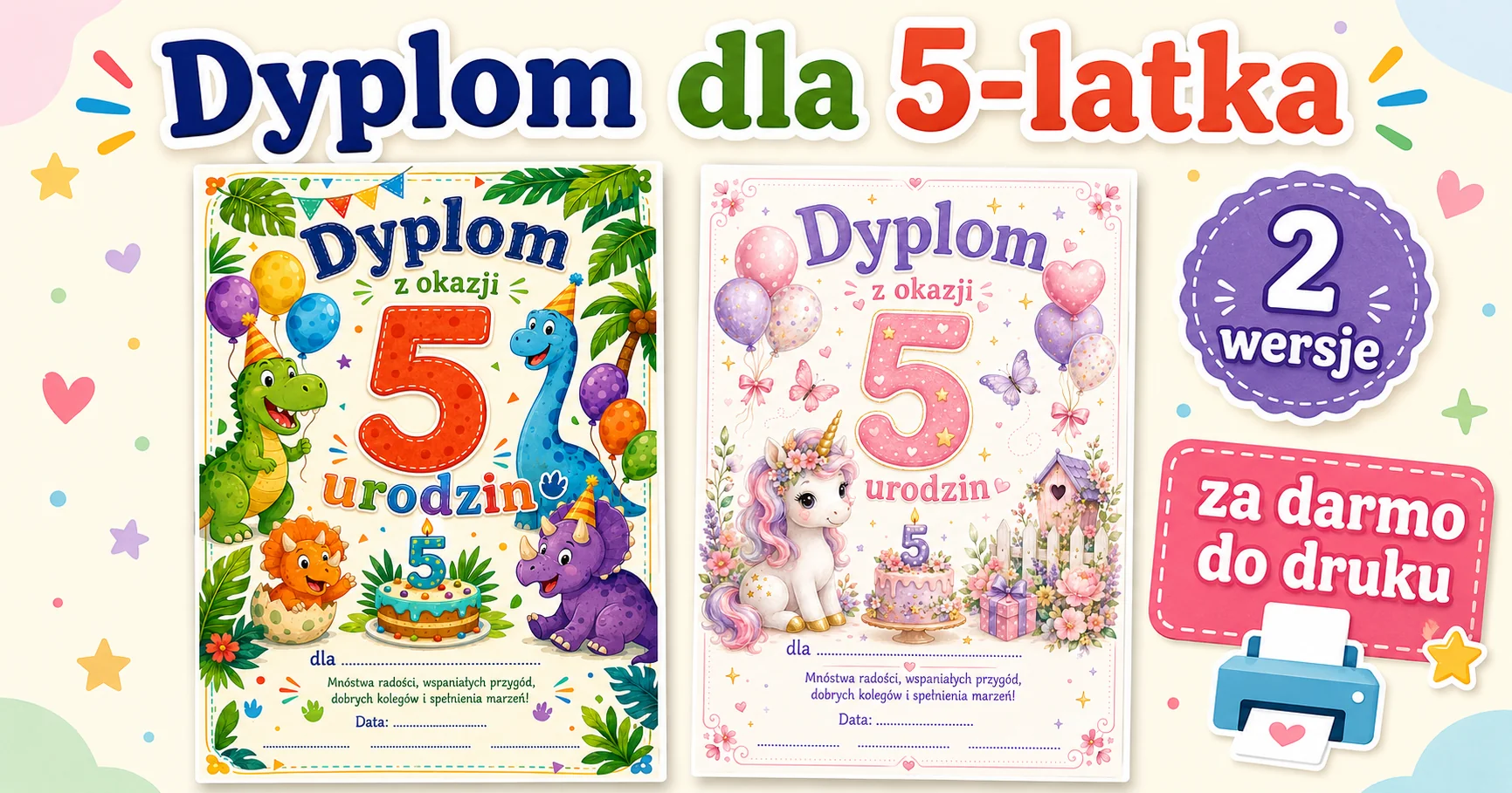 Dyplom dla 5-latka do druku