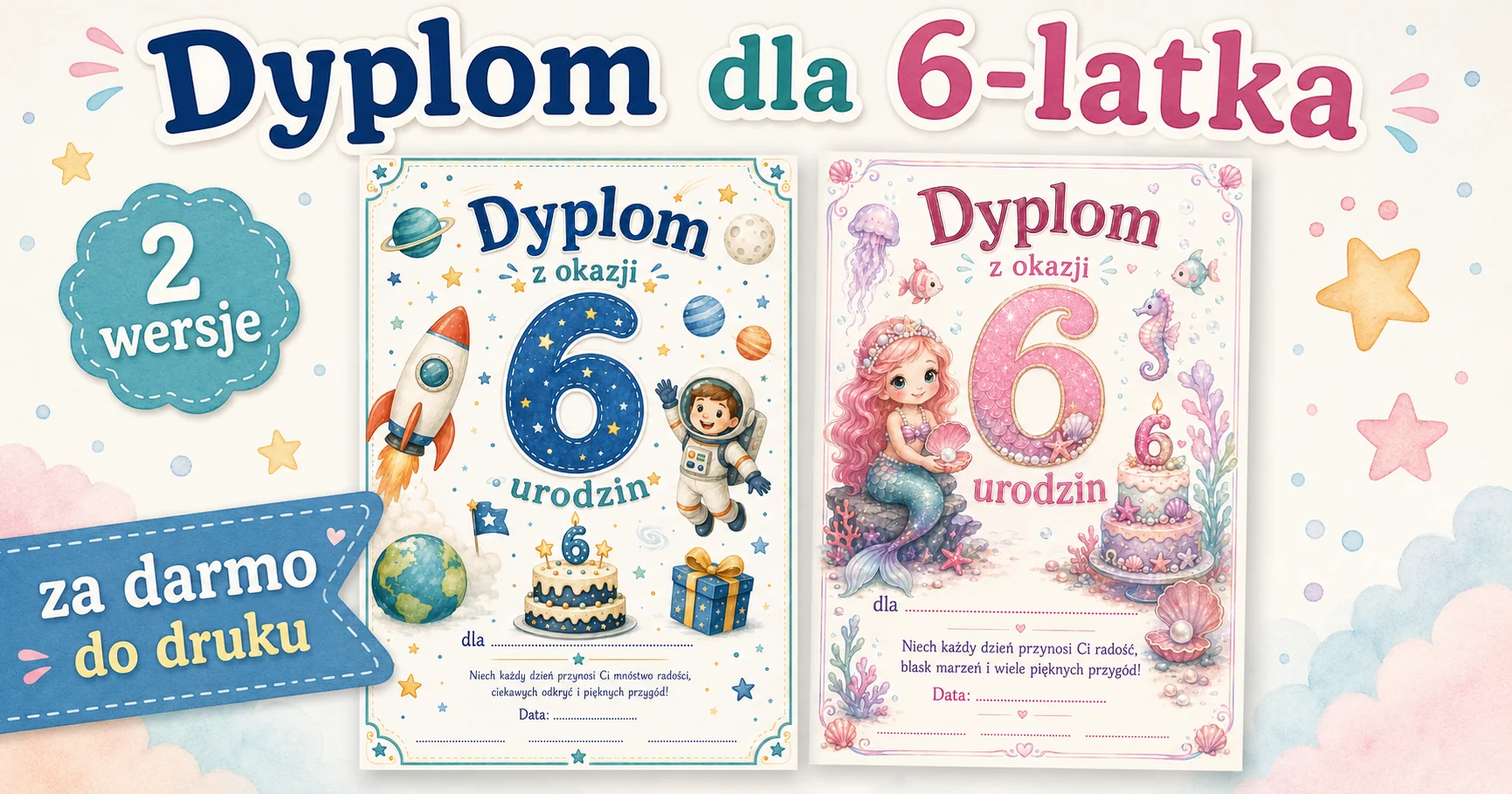 Dyplom dla 6-latka do druku