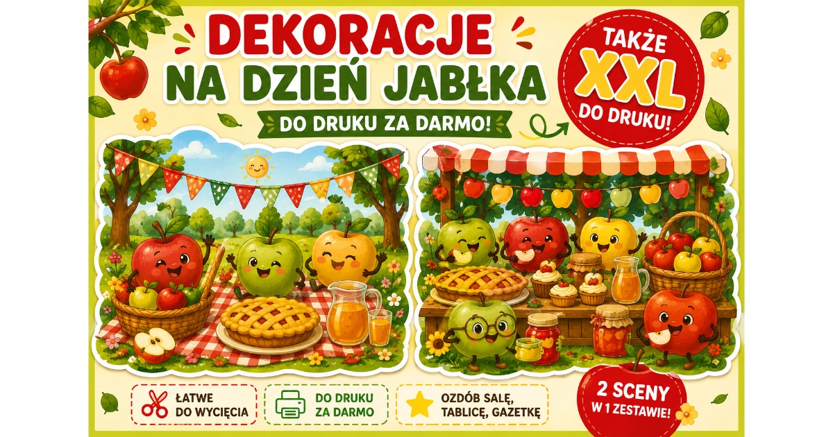 Dekoracje A4 i XXL: Jabłkowe przyjęcie