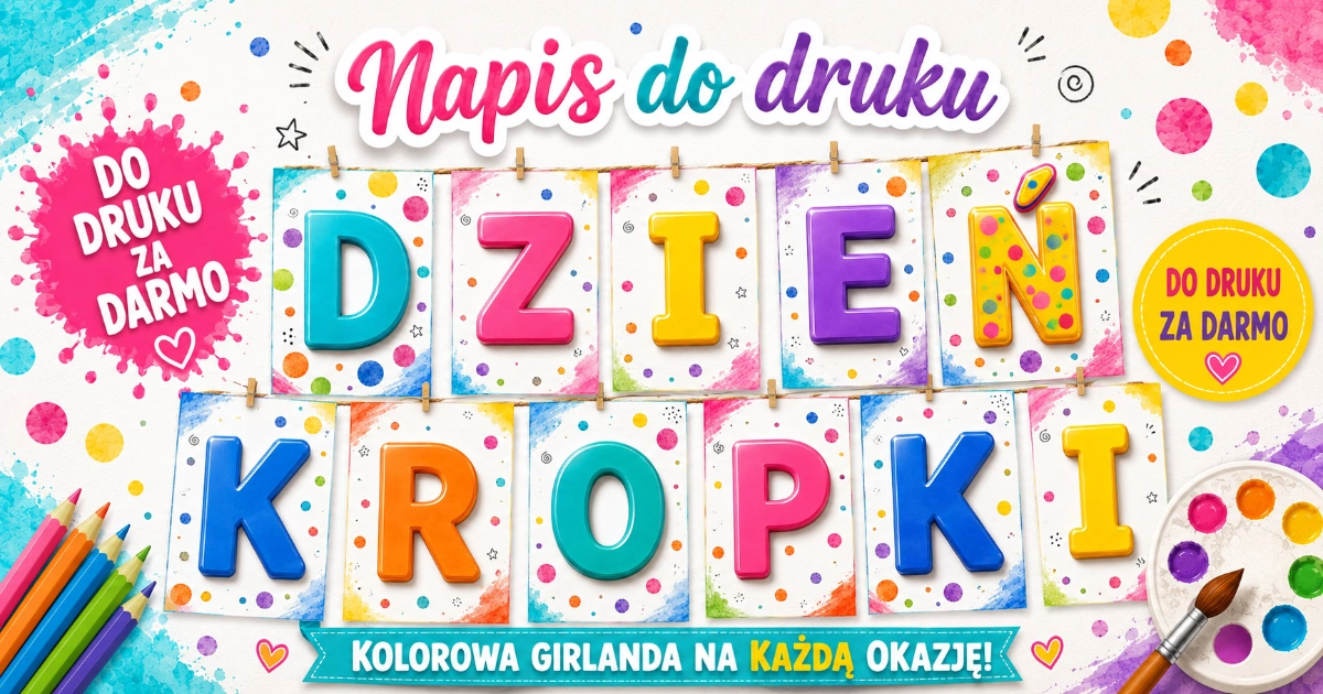 Napis „Dzień Kropki” do druku
