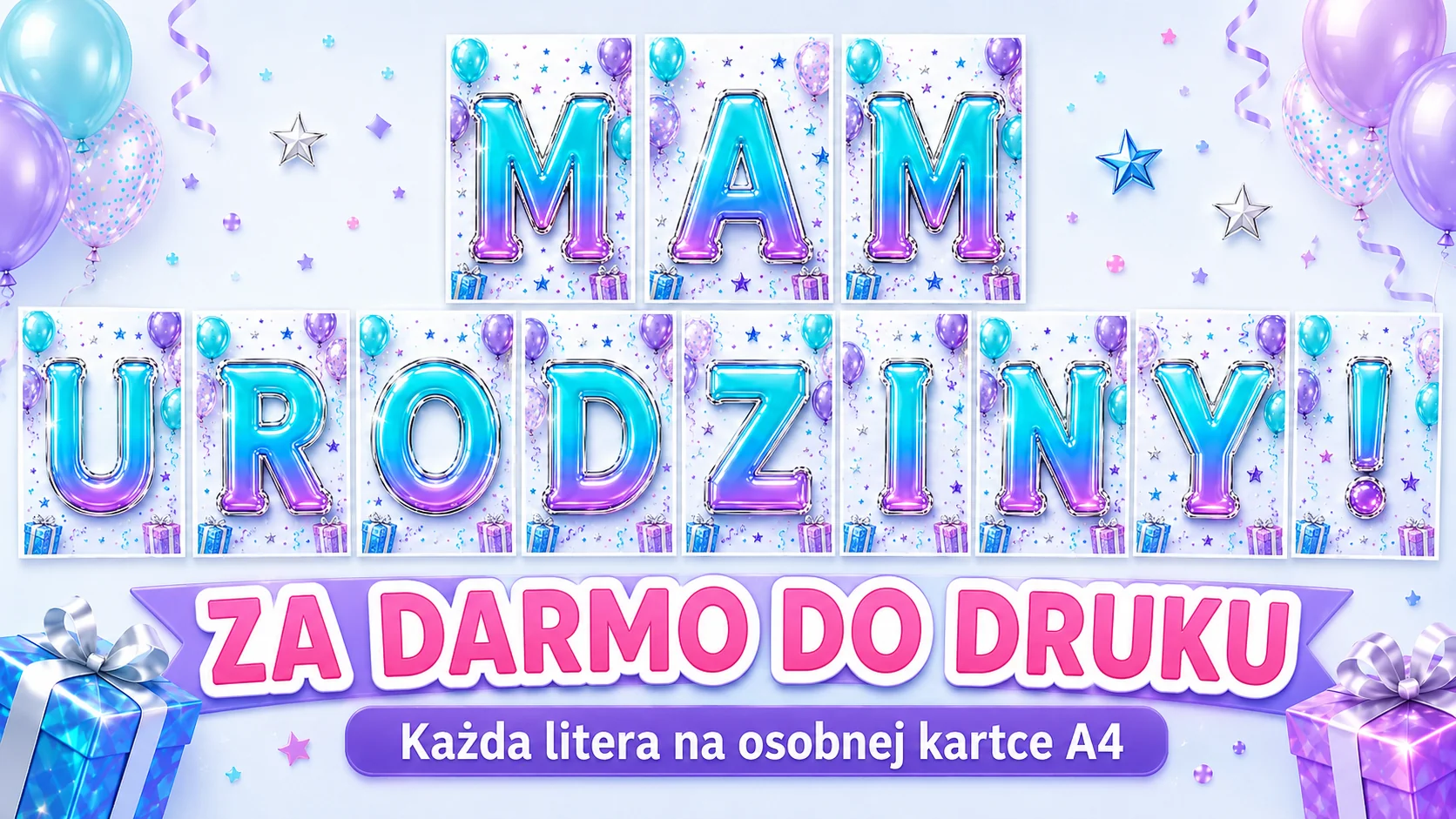 Napis „Mam urodziny!” do druku