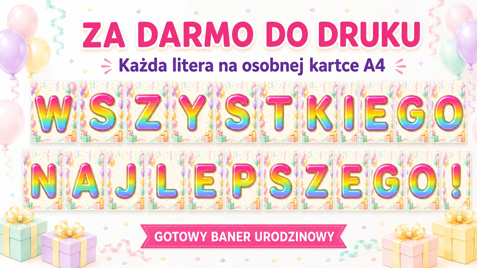 Napis „Wszystkiego najlepszego!” do druku