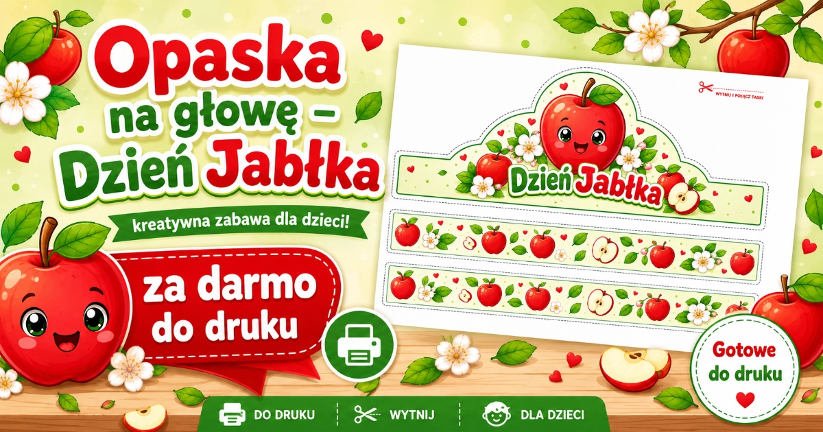 Opaska na głowę na Dzień Jabłka do druku 