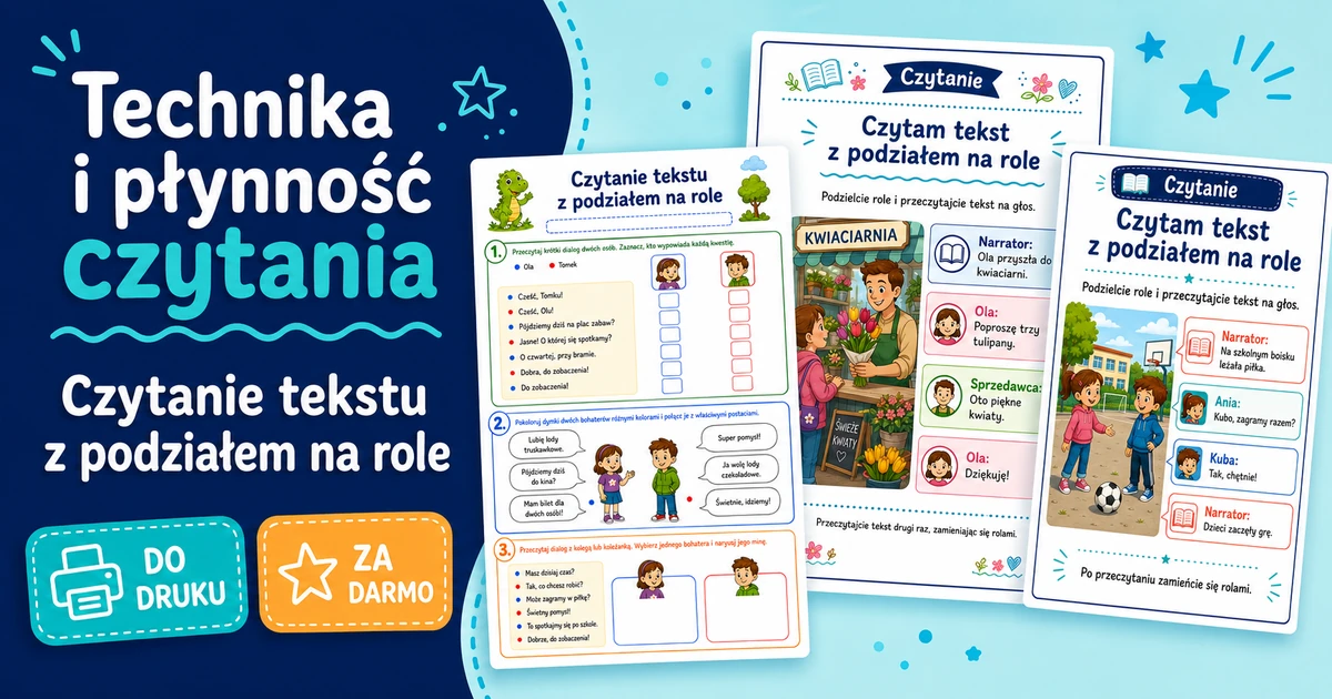 Karty pracy: Czytanie tekstu z podziałem na role