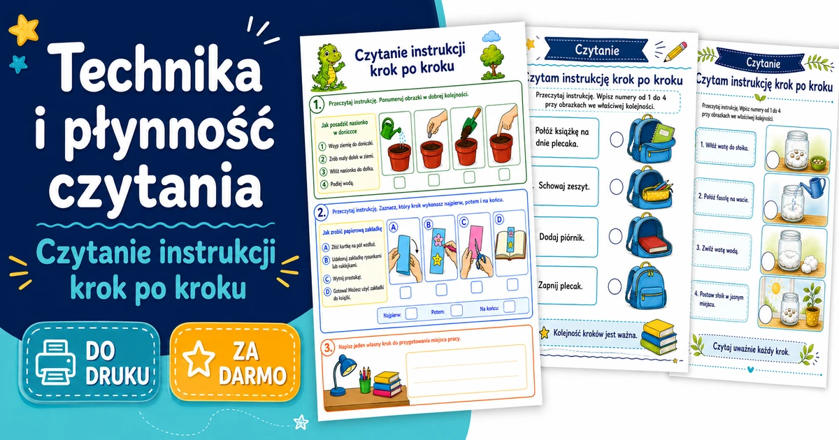 Karty pracy: Czytanie instrukcji krok po kroku