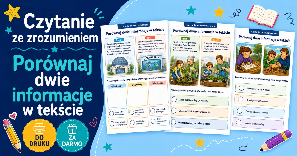 Karty pracy: Porównaj dwie informacje w tekście