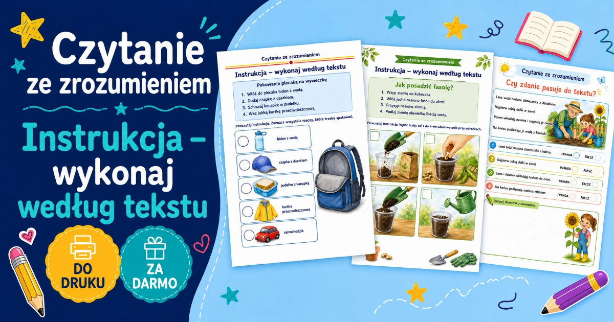 Karty pracy: Instrukcja – wykonaj według tekstu