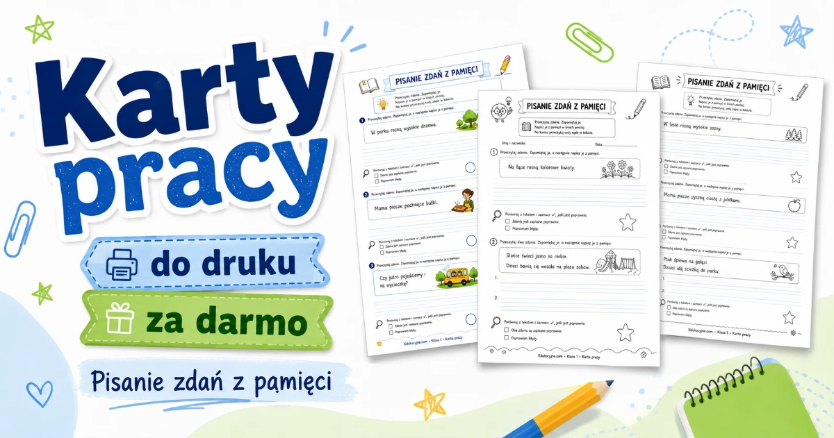 Karty pracy: Pisanie zdań z pamięci