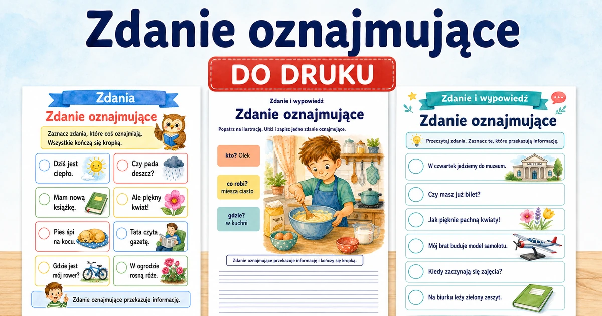 Karty pracy: Zdanie oznajmujące