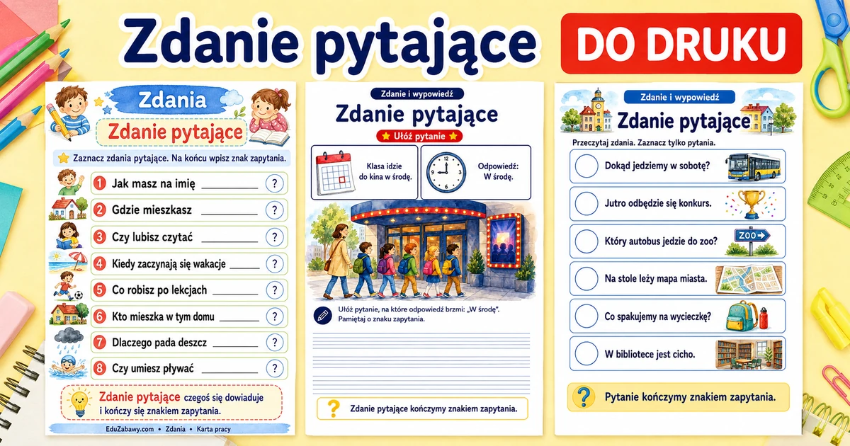 Karty pracy: Zdanie pytające