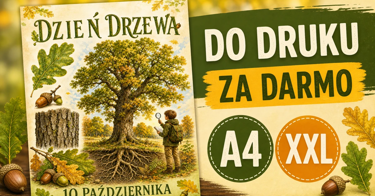 Plakat A4 i XXL: Odkrywamy dąb