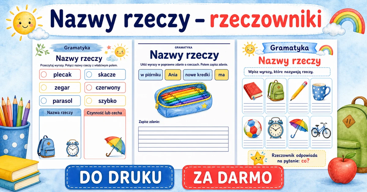 Karty pracy: Nazwy rzeczy – rzeczowniki