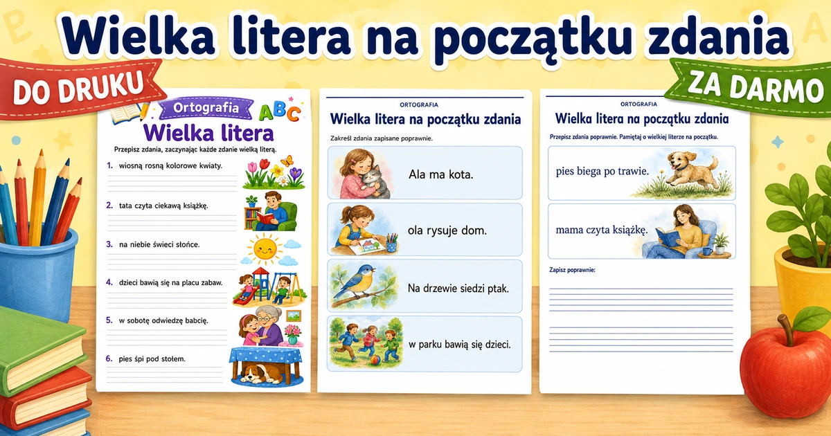 Karty pracy: Wielka litera na początku zdania