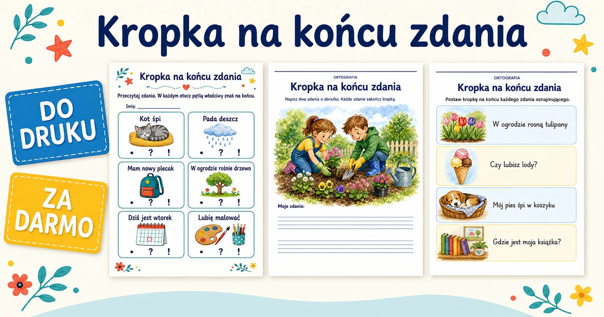 Karty pracy: Kropka na końcu zdania