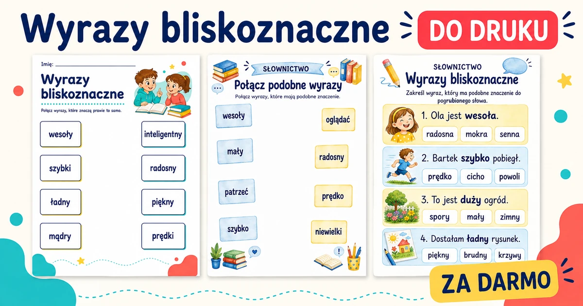 Karty pracy: Wyrazy bliskoznaczne